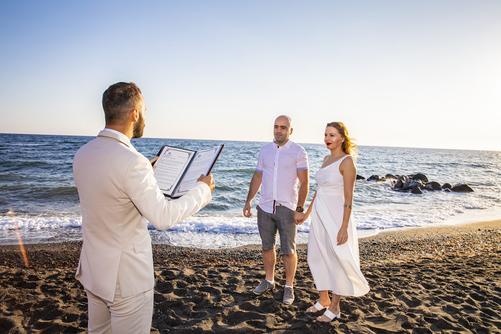 santorini beach wedding