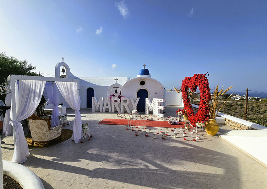 santorini heart proposal packages