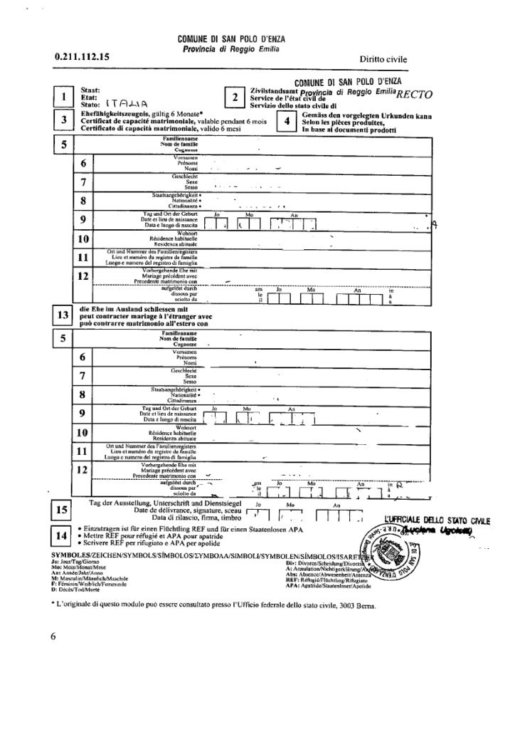 Italian Santorini wedding documents