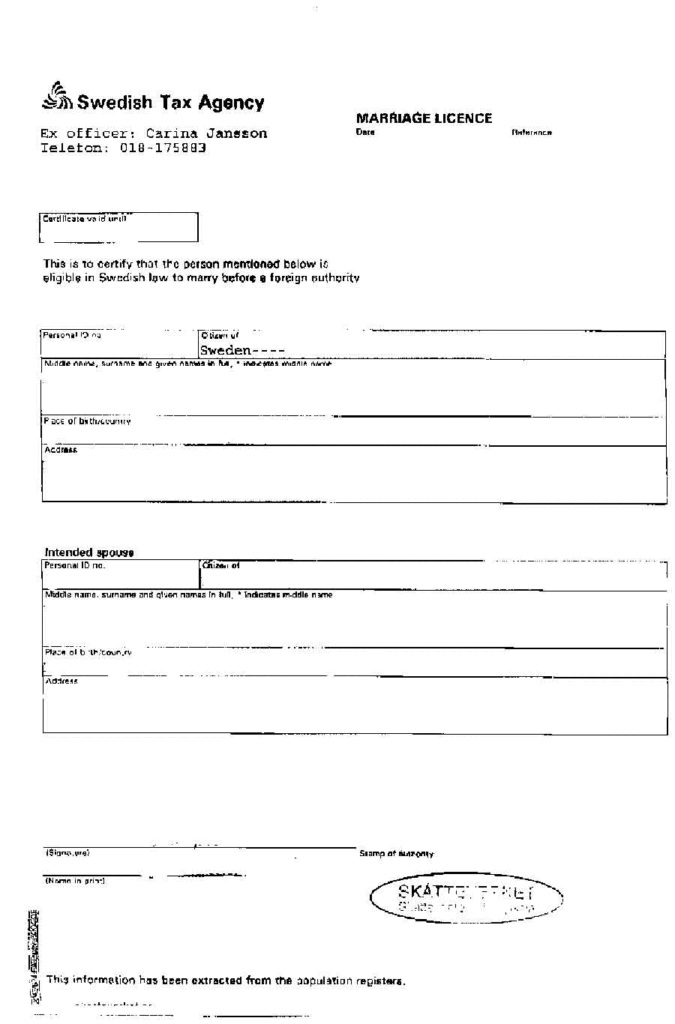 Swedish santorini wedding documents