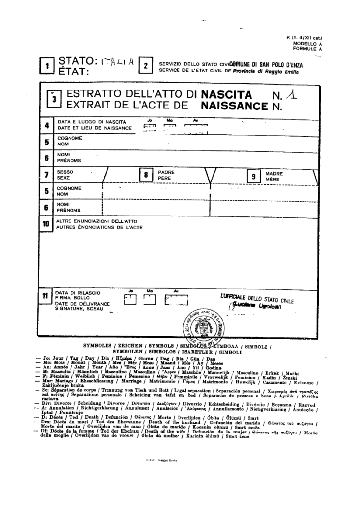 Italian Santorini wedding documents