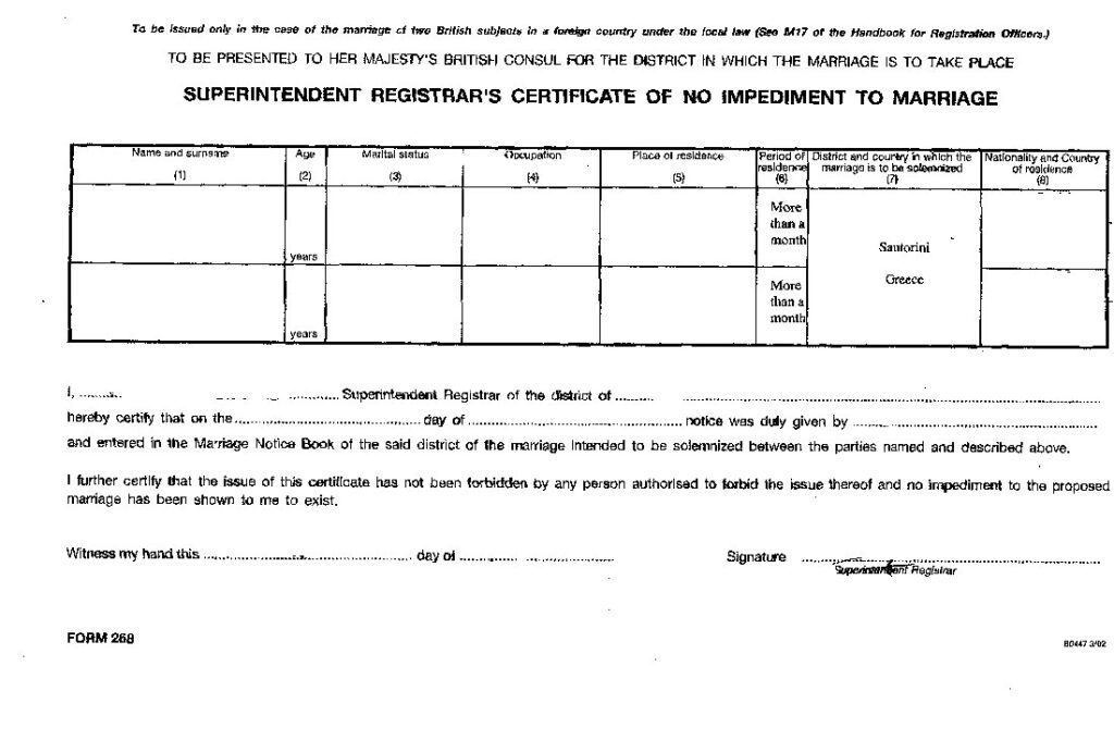 uk Santorini weddings documents