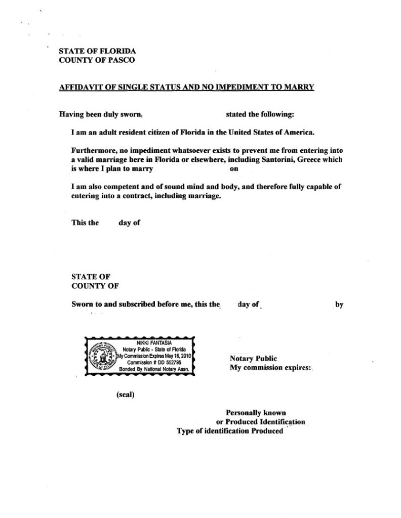 USA SANTORINI WEDDINGS DOCUMENTS